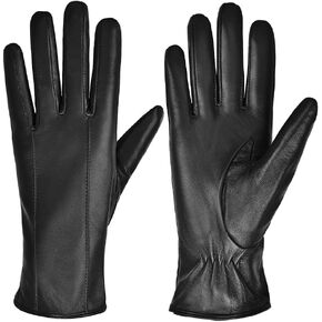MGGMOKAY Womens Leather Gloves Winter Warm Touchscreen Gloves with Cashmere Lined