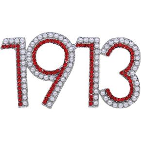 Soror Organization Pearl 1913 DST Brooch Pin for Women Sorority Gift Greek Sorority Brooches for Clothing Bag
