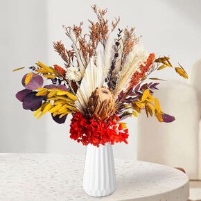 Dried Flower Bouquet, Fall Boho Home Decor, Mix Dried Preserved Flowers Arrangements Decor, Pampas Grass Eucalyptus Hydrangea Bouquets for Table Centerpiece, Western Wedding Decor, Home Decor
