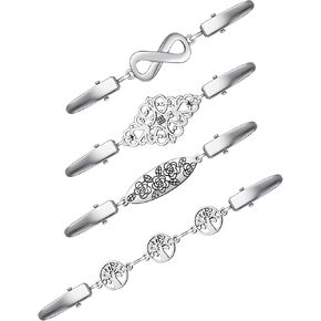 4 Pieces Vintage Sweater Shawl Clips Retro Cardigan Collar Dress Shirt Brooch Clips for Women Wearing, 4 Styles