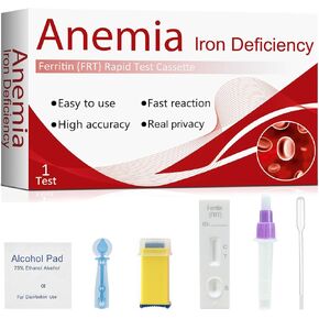 Iron Deficiency Test Kit – Accurate & Easy at-Home Test to Monitor Iron Levels, Suitable for Both Children and Adults（1Test）