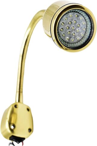 MARINE CITY Brass Flexible Gooseneck LED Cabin Reading Light with Shade | Diameter 1-7/16 Inches | Ideal for Marines, Boats, Yachts, Ships - 2 Pcs in Saudi Arabia