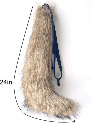 Therian mask and Tail Animal Costume Set with Cat Ears Therian Paws Fluffy Faux Fur Boots for Women Halloween Cosplay in Saudi Arabia