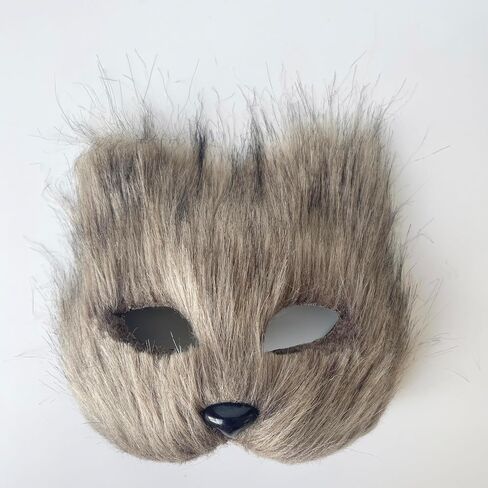 Therian mask and Tail Animal Costume Set with Cat Ears Therian Paws Fluffy Faux Fur Boots for Women Halloween Cosplay in Saudi Arabia