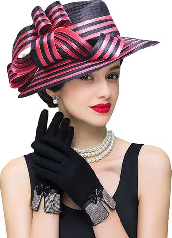 Women Derby Church Dress Fascinator Wide Brim Hats 1920s Vintage Tea Party Wedding Cloche Bowler Hats in Kuwait