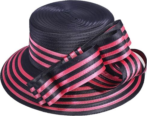 Women Derby Church Dress Fascinator Wide Brim Hats 1920s Vintage Tea Party Wedding Cloche Bowler Hats in Kuwait