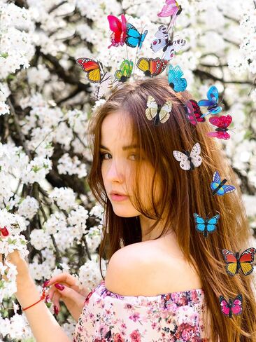 Zeyune Butterfly Bascinators Hat مع 8 دبابيس شعر شاي مونارك شاي حفلة الفراشة التاج. in Kuwait