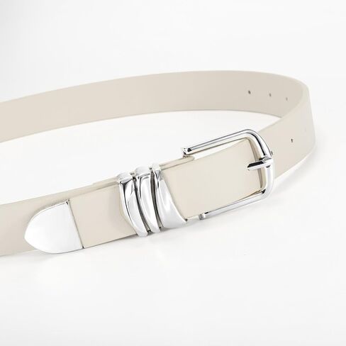 VONMELLI Women's Belt for Jeans Dress Leather Belt for Women Fashion Waist Ladies Belt with Sliver Buckle in Saudi Arabia