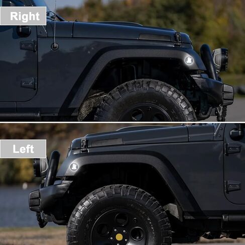 مصابيح LED جانبية متوافقة مع مصابيح LED كاملة للحاجز الأمامي لسيارة Wrangler JK 2007-2018، 2024 جديدة، المفضلة لعشاق الطرق الوعرة (أضواء صفراء بعدسات شفافة) in Kuwait