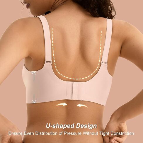 Wireless Bras for Women No Underwire, Seamless Comfortable Bralettes, Wavy V Neck, Padded T-Shirt Bra in Saudi Arabia