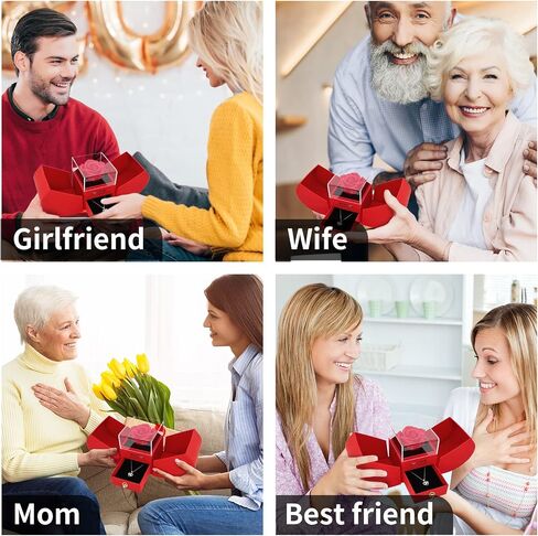Valentine's Day Gift, Save Rose Necklace for Girlfriend, Rose Box, Rose Necklace, Gift for Girlfriend Mom Sister, Forever Rose, Eternal Rose, Gift for Her in Saudi Arabia