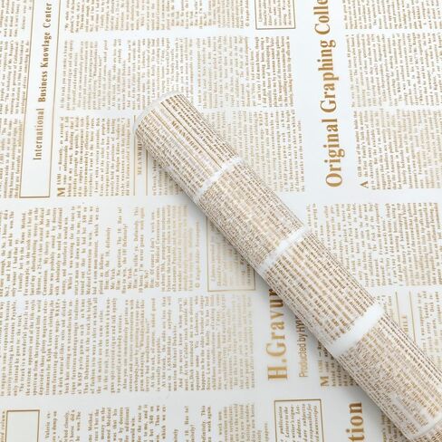 LeZakaa 20 Sheets Kraft Newsprint Flower Wrapping Paper -Reversible Floral Bouquet Paper -Brown Font Kraft Newsprint Design for Valentine's Day, Mother's Day, Parties, Birthdays, Weddings, Baby Shower in Kuwait