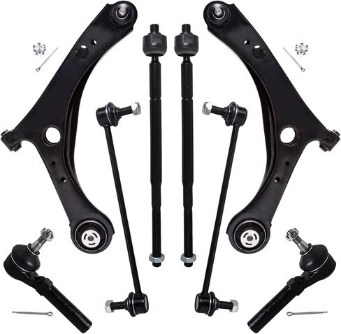 8Pc Front End Kit Fit For 08-20 Do-dge Grand Caravan, 08-16 Ch-rysler Town & Country, 2 Lower Control Arm w/Ball Joint 2 Sway Bar Link 4 Outer Inner Tie Rod End (K622033 K7258 ES80646 ES800403) in Kuwait