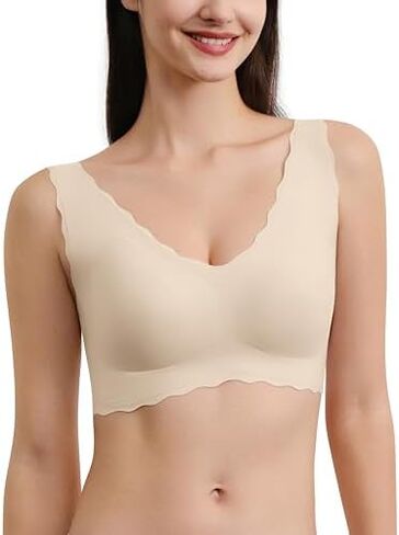 Bras for Women, Deep V Wireless Bras for Women, Comfortable Womens Bras no Underwire in Saudi Arabia