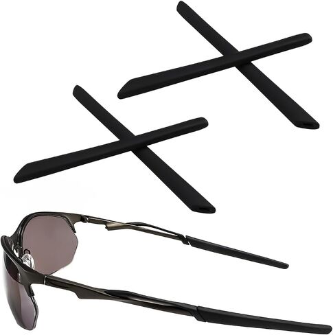 Replacement Earsocks Rubber Temple Sleeve for Oakley Wire Tap 2.0 OO4145 Sunglasses Frame, Black Ear Sleeves in Saudi Arabia