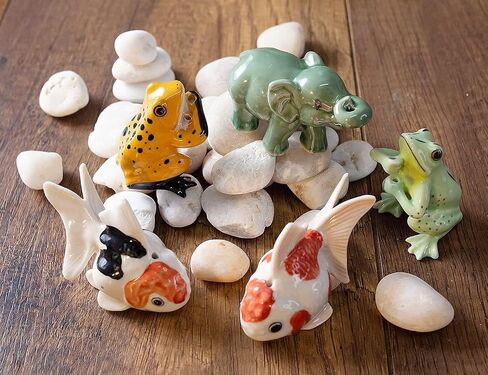 WitnyStore Tiny 2¼" Long White Red Black Goldfish Incense Holder - Miniature Hand Made Painted Ceramic Colorful Ryukin Oranda Gold Fish Aquarium Animal Porcelain Decorative Collectible Figurines Décor in Saudi Arabia