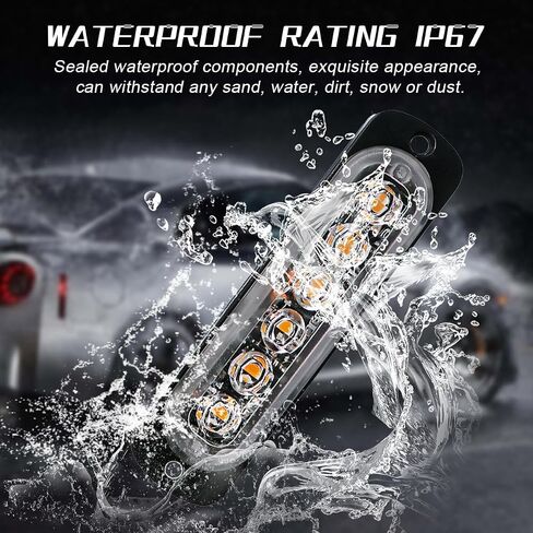 4PCS Car Emergency Strobe lights, 6-LED 12V 24V Vehicle Surface Mount Flashing Warning Hazard Lights, Ultra Slim Auto Sync Feature Grill Lights, Universal for Trucks Van Off Road (Yellow) in Saudi Arabia