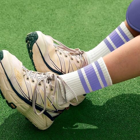 Fun Novelty Striped Retro Crew Socks For Women Sporty Calf Casual Cotton Socks Women in Kuwait