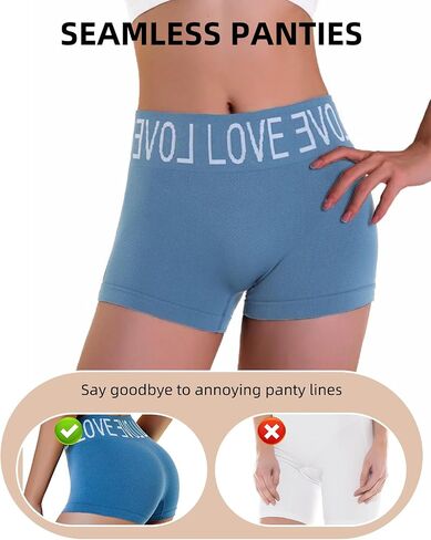 Boy Shorts Underwear for Women High Waisted Polyamide Panties Stretch Briefs 6 Pack in Saudi Arabia