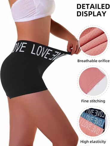 Boy Shorts Underwear for Women High Waisted Polyamide Panties Stretch Briefs 6 Pack in Saudi Arabia