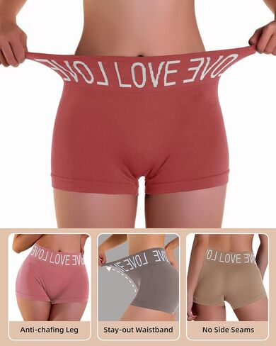 Boy Shorts Underwear for Women High Waisted Polyamide Panties Stretch Briefs 6 Pack in Saudi Arabia