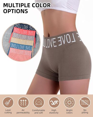 Boy Shorts Underwear for Women High Waisted Polyamide Panties Stretch Briefs 6 Pack in Saudi Arabia