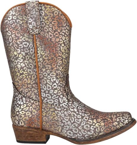 ROPER Kids Girls Riley Glitter Leopard Snip Toe Casual Boots Mid Calf - Brown in Saudi Arabia