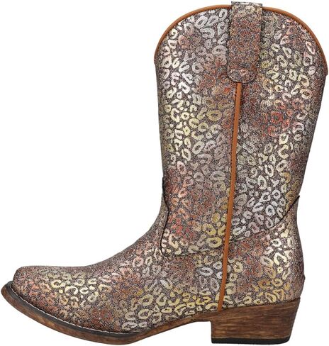 ROPER Kids Girls Riley Glitter Leopard Snip Toe Casual Boots Mid Calf - Brown in Saudi Arabia