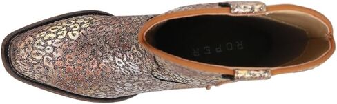 ROPER Kids Girls Riley Glitter Leopard Snip Toe Casual Boots Mid Calf - Brown in Saudi Arabia