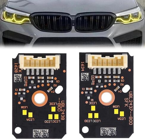2Pcs Adaptive Yellow LED Daytime Running Light Module Set Compatible for B-M-W 5 Series F90 M5 G30 2017-2020, Left & Right DRL Angel Eyes LED Boards Stabilizer 63117214939 63117214940 in Saudi Arabia