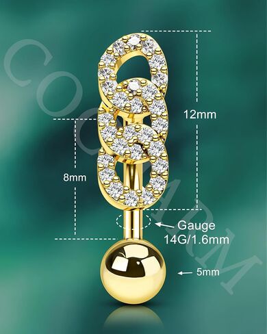 حلقات زر بطن كوشارم 14G حلقات السرة البطن العكسي للولاء الذهب العائم من الفولاذ المقاوم للصدأ in Saudi Arabia
