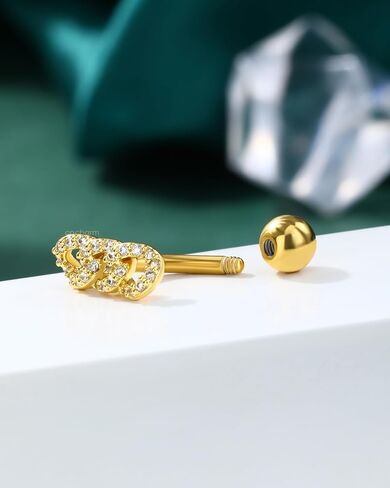 حلقات زر بطن كوشارم 14G حلقات السرة البطن العكسي للولاء الذهب العائم من الفولاذ المقاوم للصدأ in Saudi Arabia