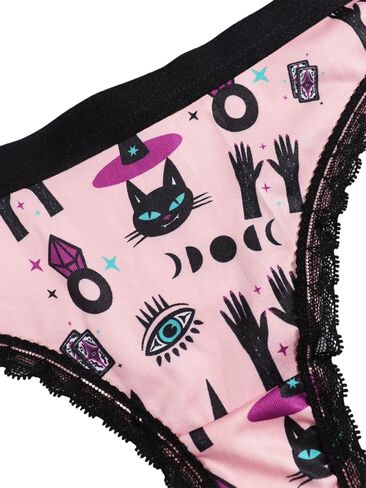 Morvia Variety of Panties Thongs Sexy Cute Chic Gothic Contrast Lace Halloween Skulls Stars Inspired Print Random Underwear in Saudi Arabia