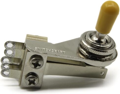 Switchcraft 3-Way Right Angle"L-Type" Toggle Switch w/Genuine Switchcraft Tip - Black, White, Cream or Amber - for Electric Guitar (White Tip) in Kuwait