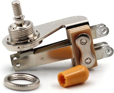 Switchcraft 3-Way Right Angle"L-Type" Toggle Switch w/Genuine Switchcraft Tip - Black, White, Cream or Amber - for Electric Guitar (White Tip) in Kuwait