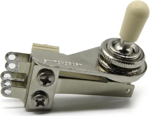 Switchcraft 3-Way Right Angle"L-Type" Toggle Switch w/Genuine Switchcraft Tip - Black, White, Cream or Amber - for Electric Guitar (White Tip) in Saudi Arabia