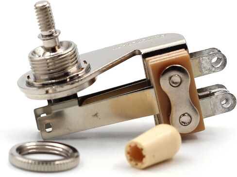 Switchcraft 3-Way Right Angle"L-Type" Toggle Switch w/Genuine Switchcraft Tip - Black, White, Cream or Amber - for Electric Guitar (White Tip) in Saudi Arabia