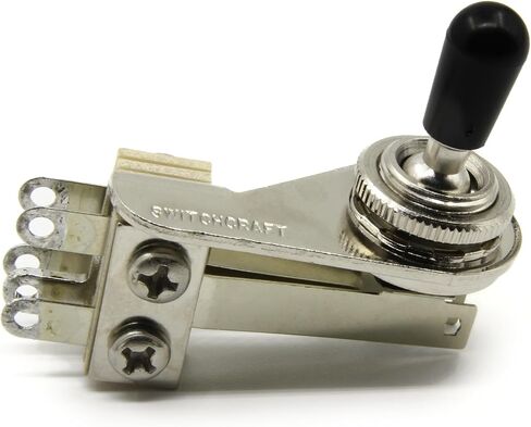 Switchcraft 3-Way Right Angle"L-Type" Toggle Switch w/Genuine Switchcraft Tip - Black, White, Cream or Amber - for Electric Guitar (White Tip) in Saudi Arabia
