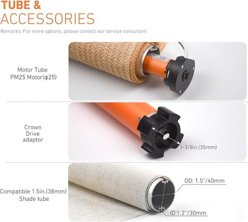 Tuya WiFi Smart Roller Shade Motor for 1.5" (38mm) Tubes – Compatible with Alexa & Google Home – App/Timer Control – No Hub Needed – DIY Electric Motor for Roller Blinds & Shades in Kuwait