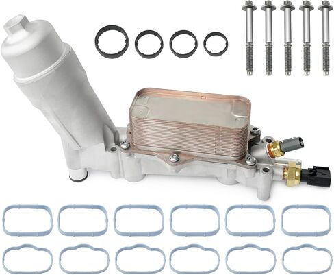 926-959 Upgrade Aluminum Engine Oil Filter Housing Oil Cooler Kit for 2011-2016 Dodge Challenger Charger Journey Caravan Durango Jeep Wrangler Grand Cherokee Chrysler 200 300 Ram ProMaster 3.6 926-876 in Saudi Arabia