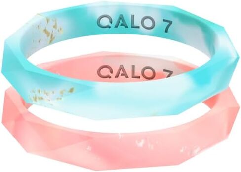 QALO Women's Natural Stone Drift, Moonlight & Twilight Stackable Silicone Wedding Ring, Durable Rubber Wedding Band for Women in Saudi Arabia