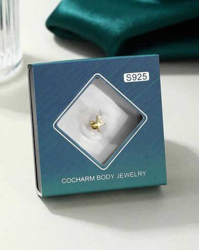 Cocharm 925 Sterling Silver Cartilage أقراط 18G Tragus Helix Earrings Star Cartilage Stud Holy Helix Jewelry for Women in Kuwait