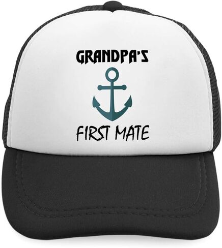 Custom Kids Trucker Hat Grandpa's First Mate Grandpa Grandfather Polyester in Saudi Arabia