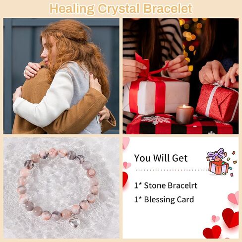 Sympathy Gifts for Loss of Loved One Healing Crystal Bracelet with Heart Charm Bereavement Memorial Gifts for Wife Mom Daughter Friend in Saudi Arabia