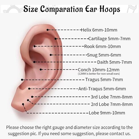 WBRWP G23 Titanium Conch Piercing Jewelry Set: 16G 8mm/10mm/12mm Double/Triple Hoop Nose Septum Rings Hypoallergenic Hinged Segment Clicker Helix Cartilage Conch Earrings in Kuwait