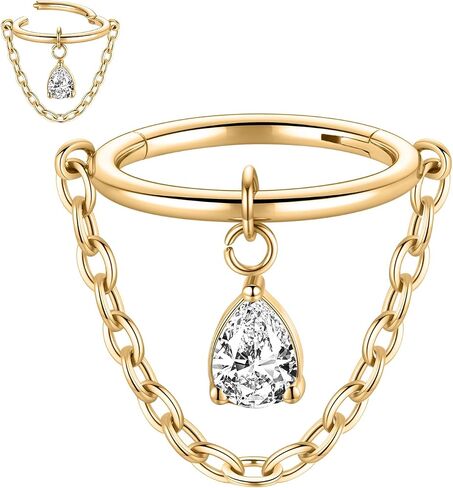 Funlmo Dangle Conch Helix Charilage Earlobe Orbital Percing Jewelry 316L Surgical Steel Spys Spetum Ring for Women Men in Kuwait