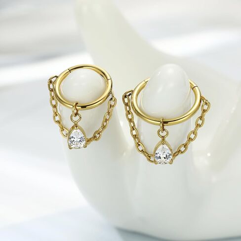 Funlmo Dangle Conch Helix Charilage Earlobe Orbital Percing Jewelry 316L Surgical Steel Spys Spetum Ring for Women Men in Kuwait