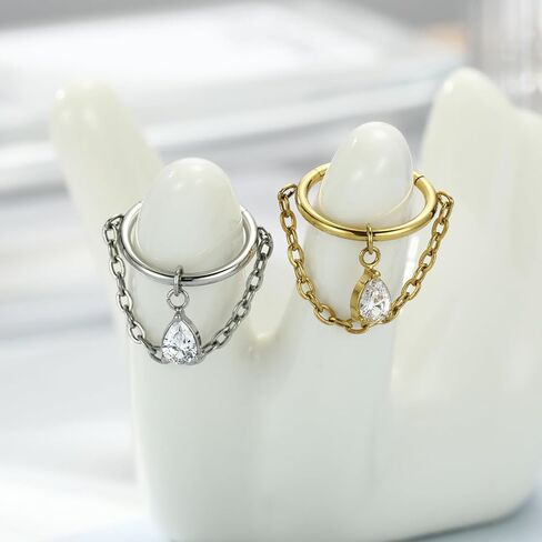 Funlmo Dangle Conch Helix Charilage Earlobe Orbital Percing Jewelry 316L Surgical Steel Spys Spetum Ring for Women Men in Kuwait