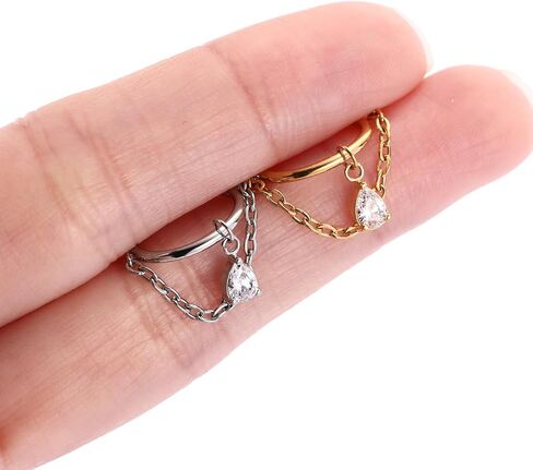 Funlmo Dangle Conch Helix Charilage Earlobe Orbital Percing Jewelry 316L Surgical Steel Spys Spetum Ring for Women Men in Kuwait