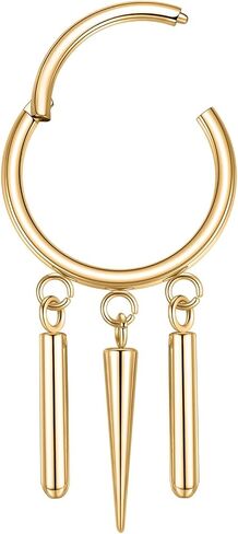 FUNLMO Dangle Conch Helix Cartilage Earlobe Orbital Piercing Jewelry 316L Surgical Steel Nose Septum Ring for Women Men in Saudi Arabia